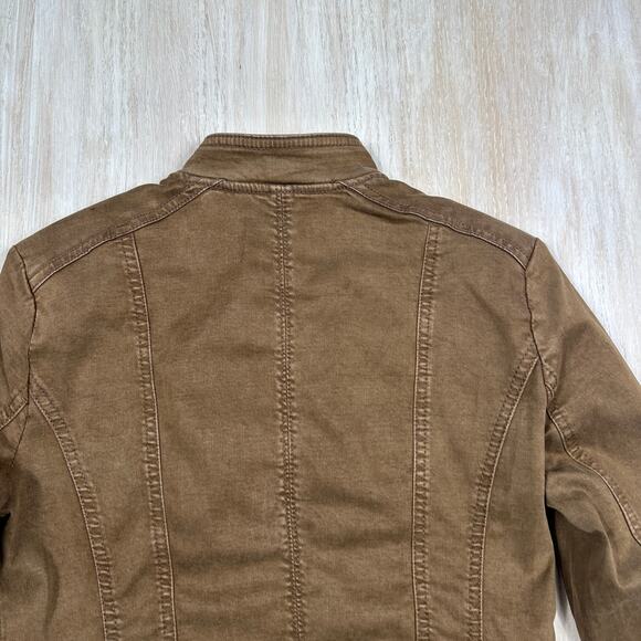 WHBM Brown Utility Zip Front Moto Style Pockets Utilitarian Chic Casual Jacket 2 - Picture 12 of 12